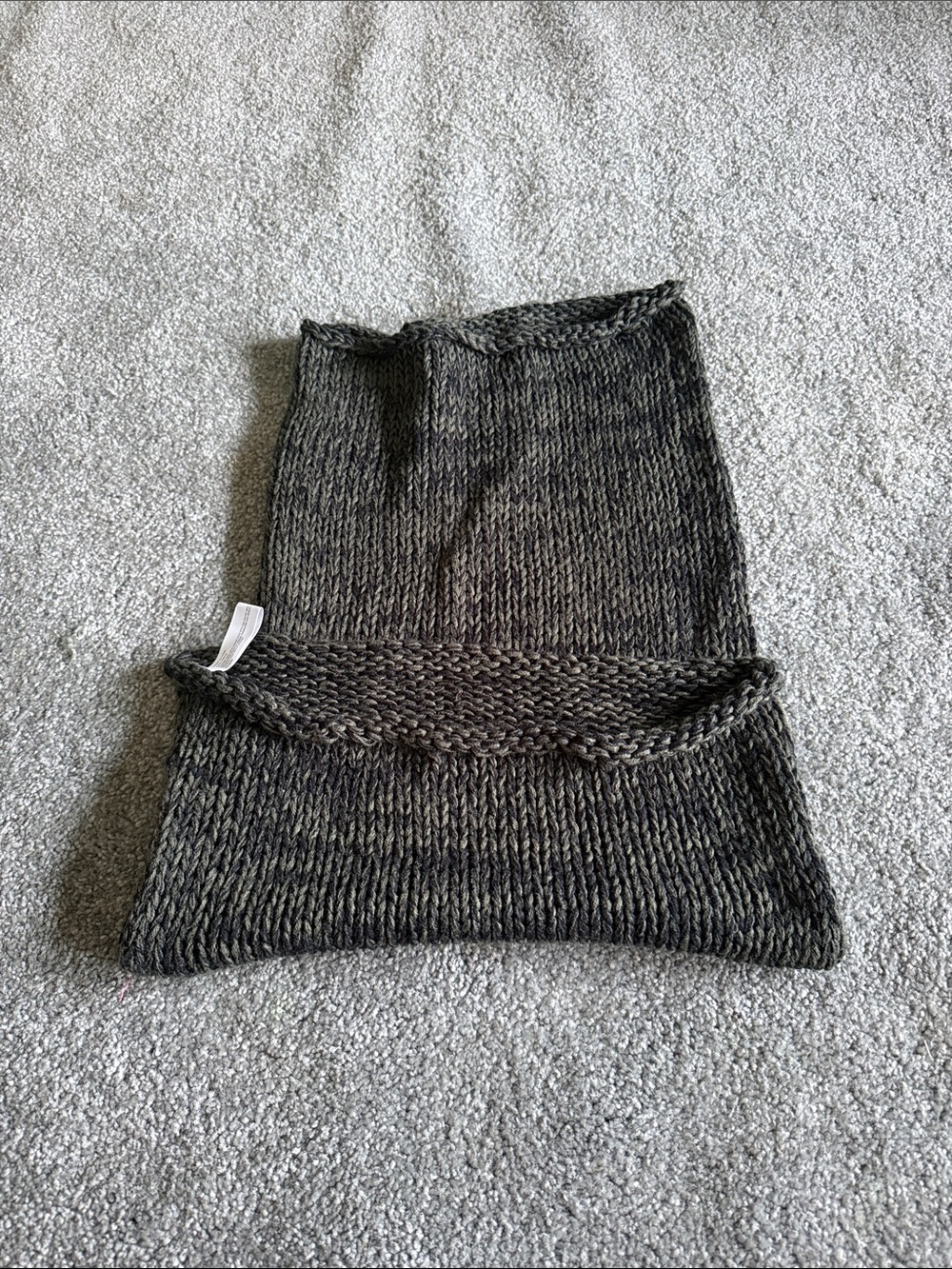 Cozy Knit Neck Warmer - Dark Gray/Green